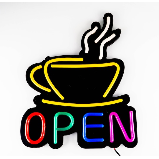 Neonskylt ""Coffee Open""