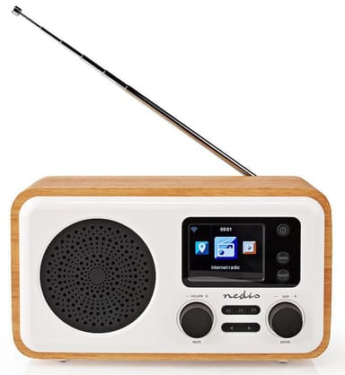 Internetradio med FM / DAB + / Bluetooth, vit/trä