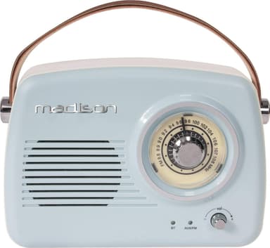 Madison retro radio m. Bluetooth, ljusblå