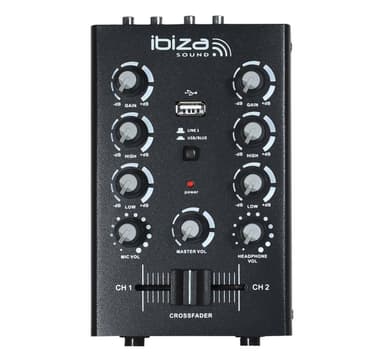 2-kanals USB DJ Mixer w. Bluetooth