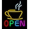 Neonskylt ""Coffee Open""