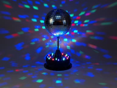 Discoboll 13 cm med LED bas