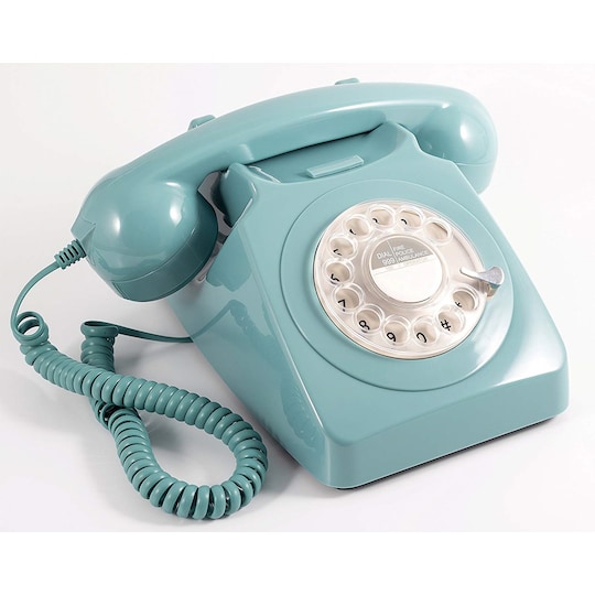GPO 746 Retro Telefon med Snurrskiva- Blå