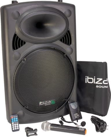 Ibiza bärbar högtalare med 15"" bas (svart, 800 watt)