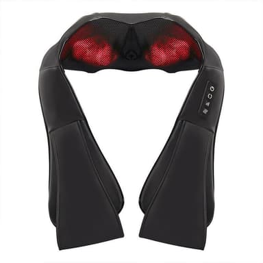 Elektrisk nack- och axelmassageapparat med värme Svart