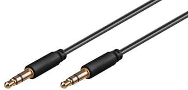 Goobay Ljudanslutningskabel AUX, 3,5 mm stereo 3-stift, smal, CU