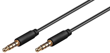 Goobay Ljudanslutningskabel AUX, 3,5 mm stereo 4-stift, smal, CU
