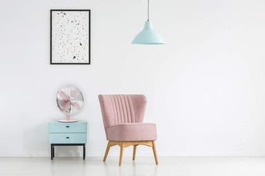 bordsfläkt Retro 35W 35 cm stålrosa