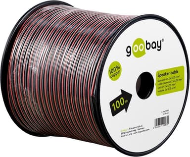 Goobay Högtalarkabel röd svart CU