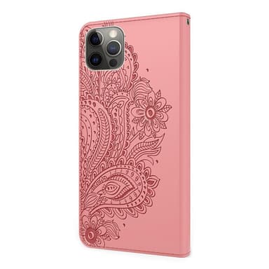 SKALO iPhone 13 Pro Max Mandala Plånboksfodral - Ljusrosa