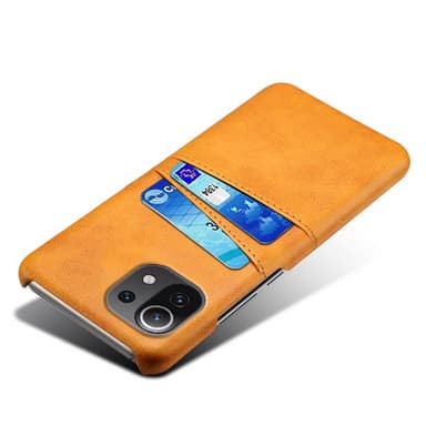 SKALO Xiaomi Mi 11 Lite PU-Läder Korthållare Skal - Ljusbrun