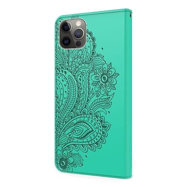 SKALO iPhone 13 Pro Max Mandala Plånboksfodral - Turkos