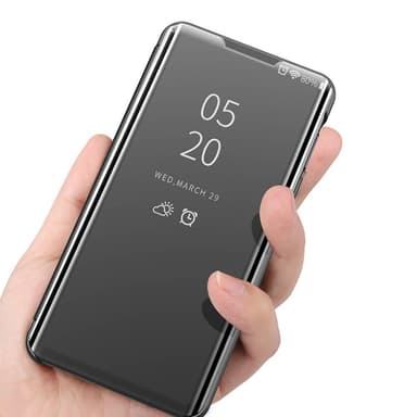 SKALO Samsung S21 FE Clear View Spegel fodral - Mörklila