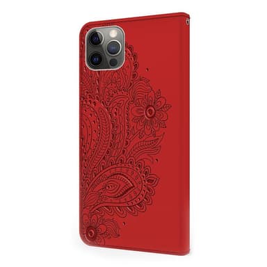 SKALO iPhone 13 Pro Max Mandala Plånboksfodral - Röd