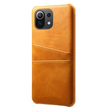 SKALO Xiaomi Mi 11 Lite PU-Läder Korthållare Skal - Ljusbrun