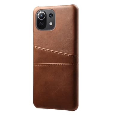 SKALO Xiaomi Mi 11 Lite PU-Läder Korthållare Skal - Brun