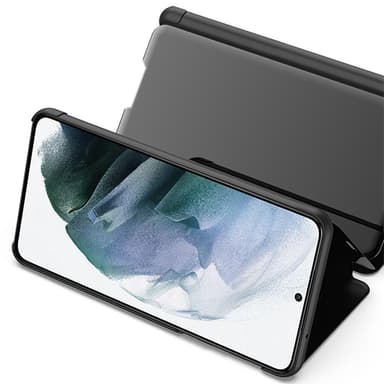 SKALO Samsung S21 FE Clear View Spegel fodral - Mörklila