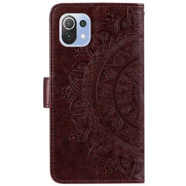 SKALO Xiaomi Mi 11 Lite Mandala Plånboksfodral - Mörkbrun