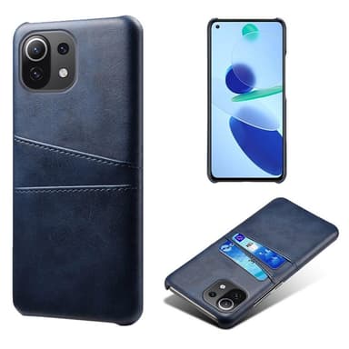 SKALO Xiaomi Mi 11 Lite PU-Läder Korthållare Skal - Blå