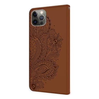 SKALO iPhone 13 Pro Max Mandala Plånboksfodral - Brun