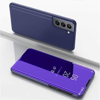 SKALO Samsung S21 FE Clear View Spegel fodral - Mörklila