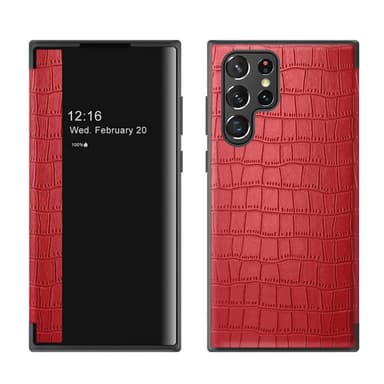 Crocodile FlipCover Samsung Galaxy S22 Ultra  - Röd