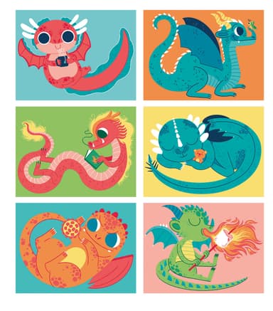 12 Cubes Dragons (100% Recycled)