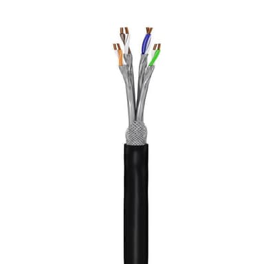 Goobay CAT 7 utomhusnätverkskabel, S/FTP (PiMF), svartsvart