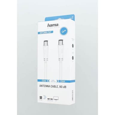 Hama 90dB antennkabel (vit, 1.5m)