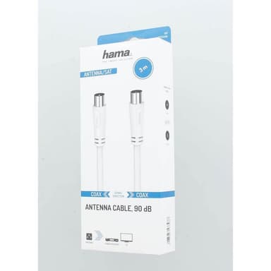 Hama 90dB antennkabel (vit, 3m)