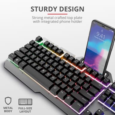GXT 853 Esca Metal LED Gaming Keyboard Nordis