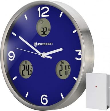 vägg MyTime io NXclock 30 cm aluminium mörkblå