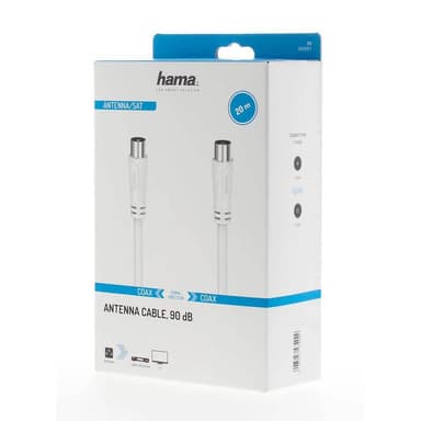 Hama 90dB antennkabel (vit, 20m)