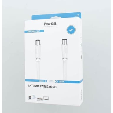 Hama 90dB antennkabel (vit, 5m)