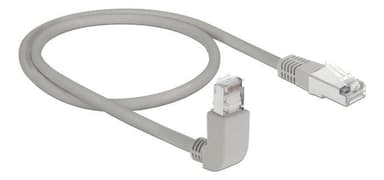 Delock Network cable RJ45 Cat.6A S/FTP upwards angled / straight 0.5 m