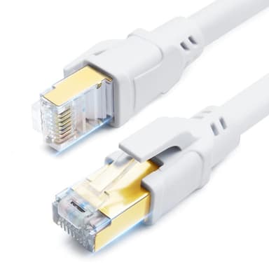 Ethernet Cat 8 nätverkskabel 1 meter Vit
