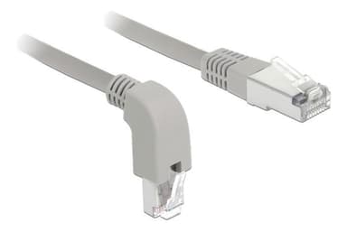 Delock Network cable RJ45 Cat.5e SF/UTP downwards angled / straight 1m