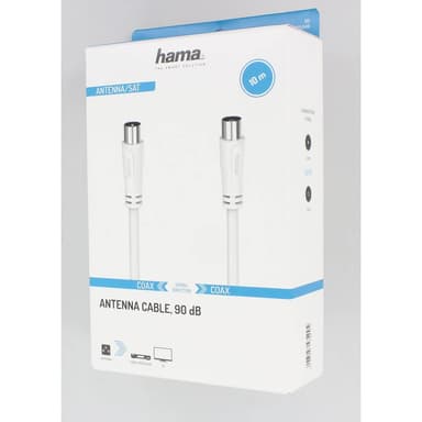 Hama 90dB antennkabel (vit, 10m)
