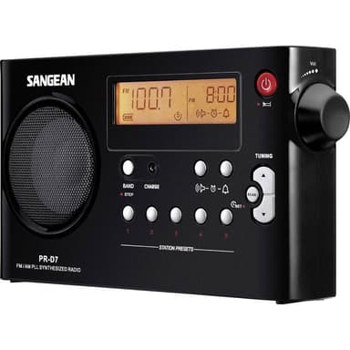 Sangean PR-D7 Väskradio FM, AM Svart