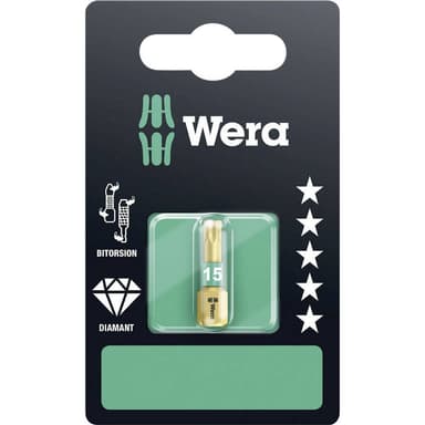 Wera 867/1 BDC SB SiS Torx-Bit T 15 Verktygsstål