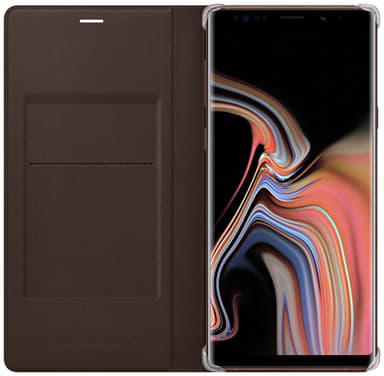 Samsung Galaxy Note 9 läder view fodral (brun)