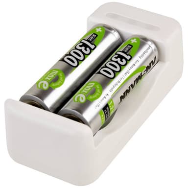 Ansmann Basic II + 2× AA 1300mAh Batteriladdare NiCd 2x