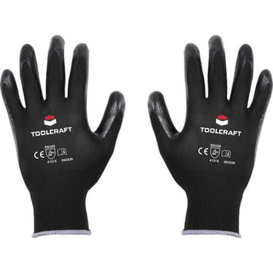 Polyester, Nitril Arbetshandske Storlek (handskar): 7