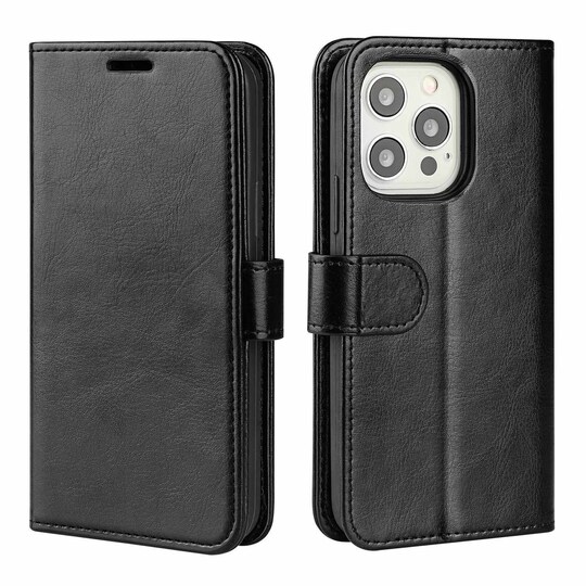 iPhone 13 Pro Max plånboksfodral PU-läder/TPU Svart