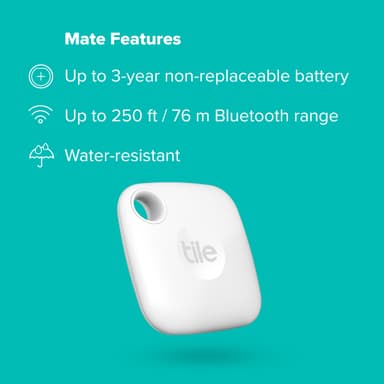 Keytracker Schlüsselfinder Tile Mate 2022 White KeyTag,Bluetooth - 1 pack 