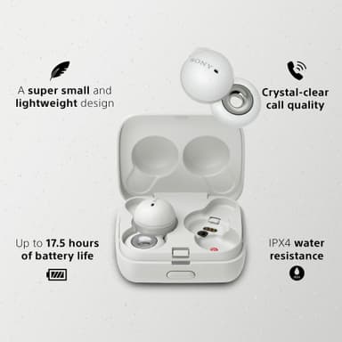 Sony LinkBuds true wireless in-ear hörlurar (vita)