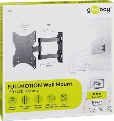 Goobay TV-väggfäste Basic FULLMOTION (S)