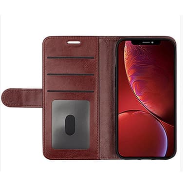 iPhone 12 Mini magnetiskt fodral PU/TPU Mörkbrun
