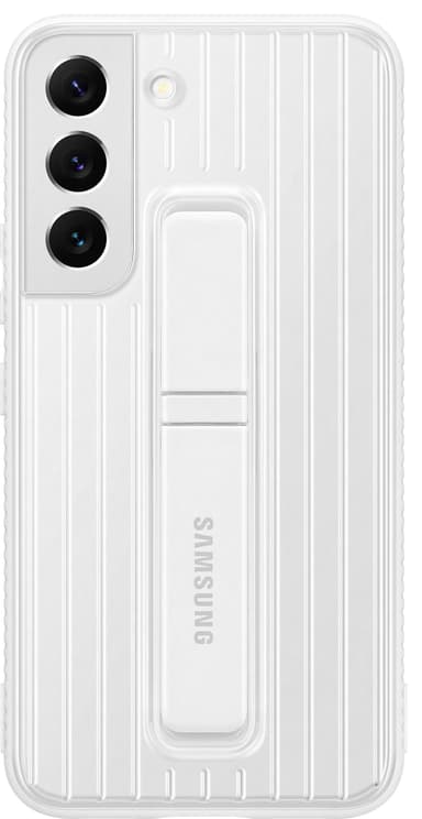 Samsung S22 skyddsfodral med ställ (vitt)