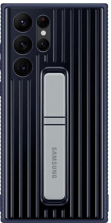 Samsung S22 Ultra skyddsfodral med ställ (marinblått)